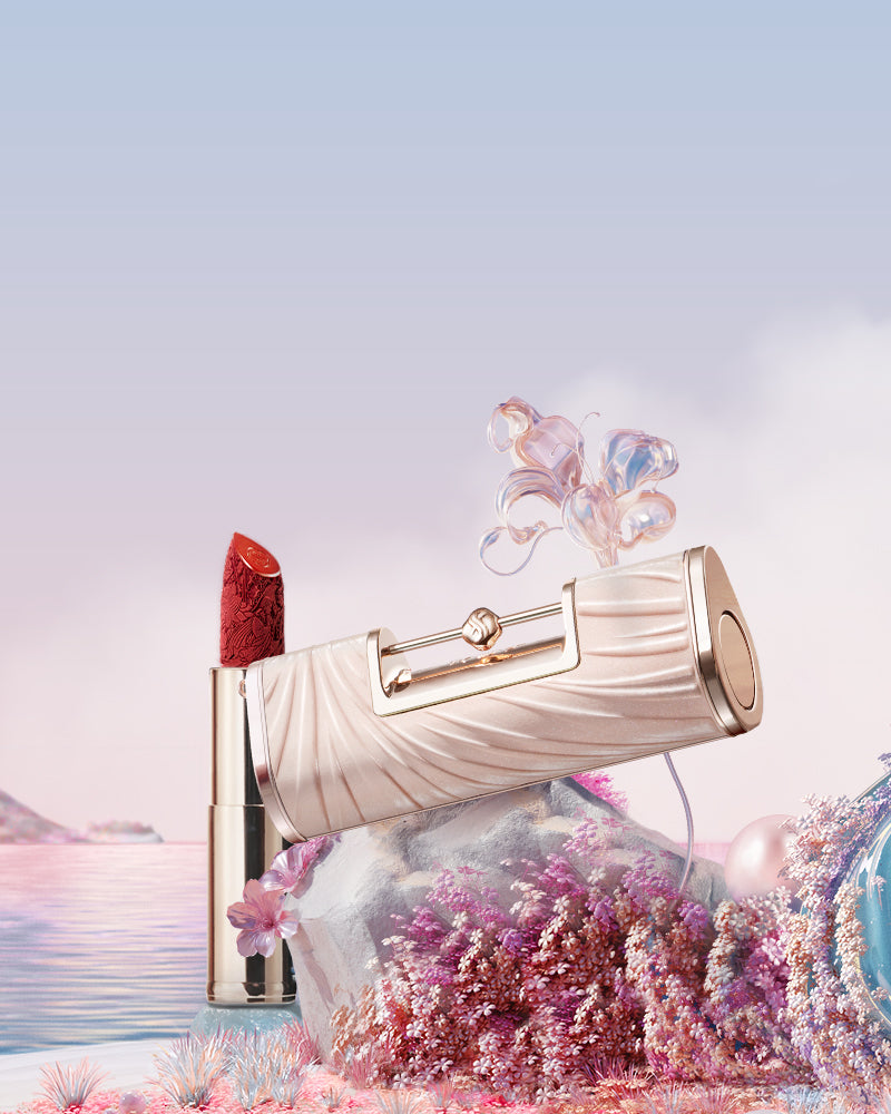 同心錠彫刻リップの外観、同心錠彫刻リップ、リップ、リップスティック、フェース、花西子Florasis、中国コスメ、中国メイク