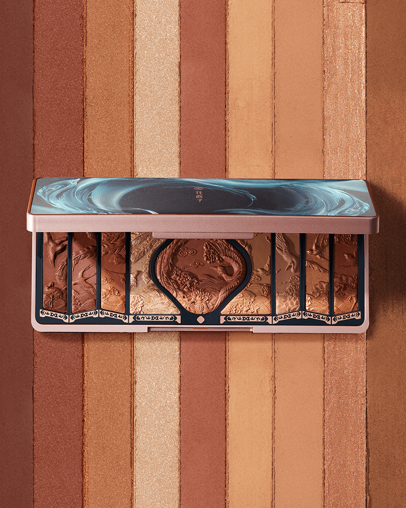 百鳥朝鳳アイシャドウパレット,レトロブラウン,花西子,中国メイク